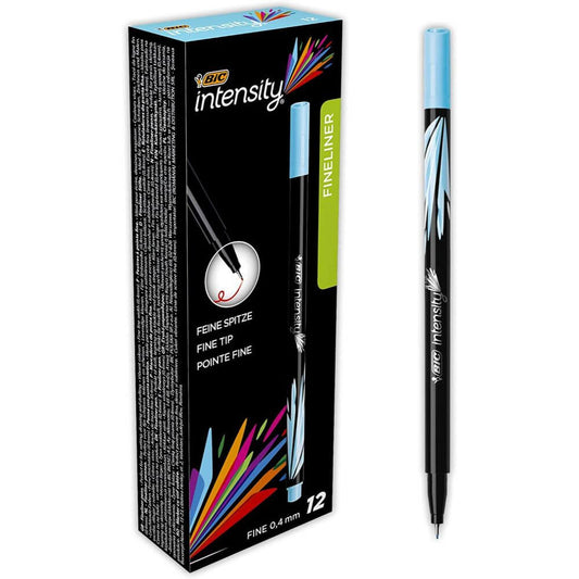 Fineliner BIC Intensity Fine, Grosime Varf 0.4 mm, 12 Buc/Set, Cerneala Turcoaz, Fineliner BIC Intensity Fine 0.4 mm Turcoaz, Finelinere Turcoaz, Fineliner Turcoaz, Set Finelinere Turcoaz, Set Finelinere BIC, Pix Fineliner, Pixuri Fineliner