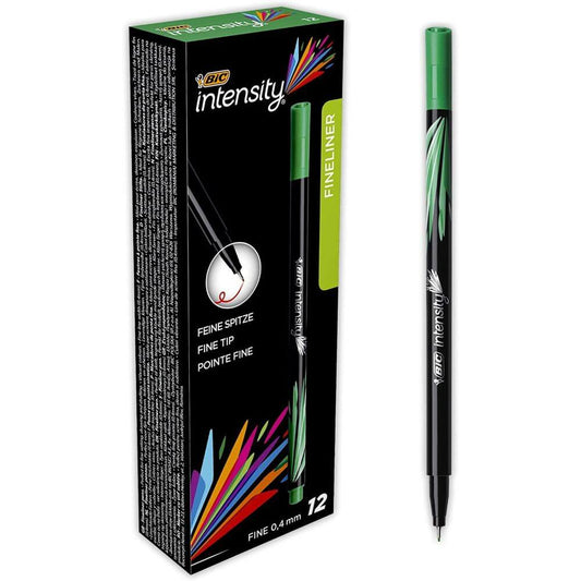 Fineliner BIC Intensity Fine, Grosime Varf 0.4 mm, 12 Buc/Set, Cerneala Verde, Fineliner BIC Intensity Verde, Fineliner BIC Intensity Fine, Finelinere Verzi, Fineliner Verde, Set Finelinere Verzi, Set Finelinere BIC, Pix Fineliner, Pixuri Fineliner