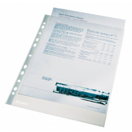 Set 10 Folii Protectie Documente Esselte, A4, 55 Microni, Folie Protectie Documente, Folie A4 de Protectie, Folie A4 Protectie Documente, Folii Protectie Esselte Documente, Set Folii Protectoare