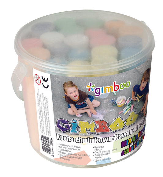 Creta Colorata Xxl, Pentru Pardoseala De Exterior, 20 Buc/galeata, Gimboo