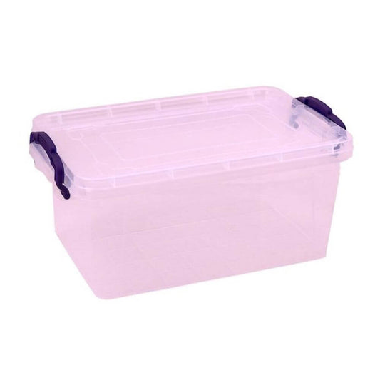 Cutie Depozitare cu Manere si Capac, Capacitate 2L, Culoare Transparent, Dimensiuni 21x14x9.5 cm