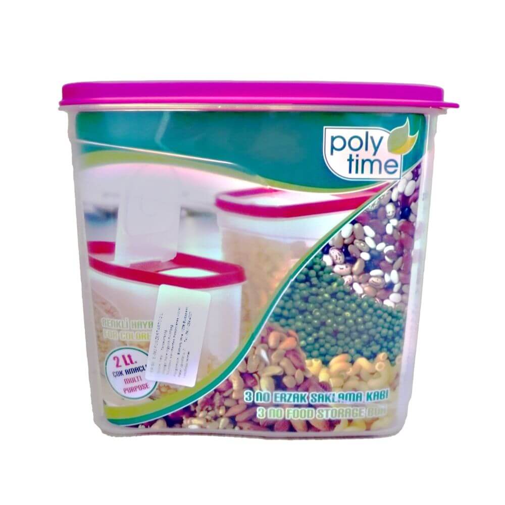 Cutie Depozitare si Capac, Capacitate 2.4L, Culoare Transparent, Dimensiuni 9x18x23 cm