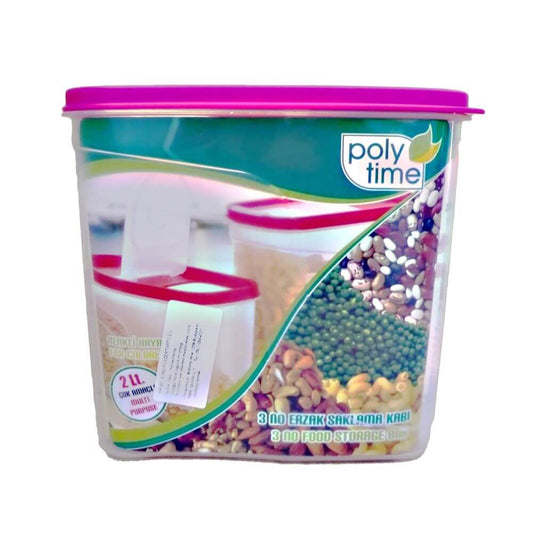 Cutie Depozitare si Capac, Capacitate 2.4L, Culoare Transparent, Dimensiuni 9x18x23 cm