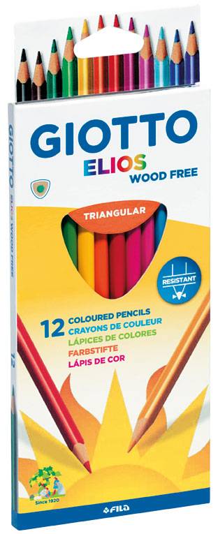 Creioane Colorate, Cutie Carton, 12 Culori/set, Giotto Elios