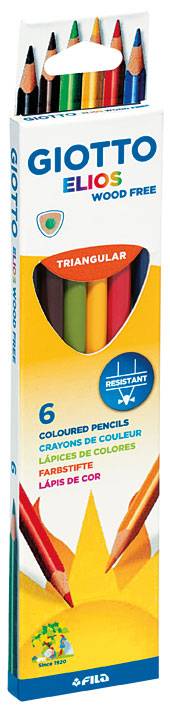 Creioane Colorate, Cutie Carton, 6 Culori/set, Giotto Elios