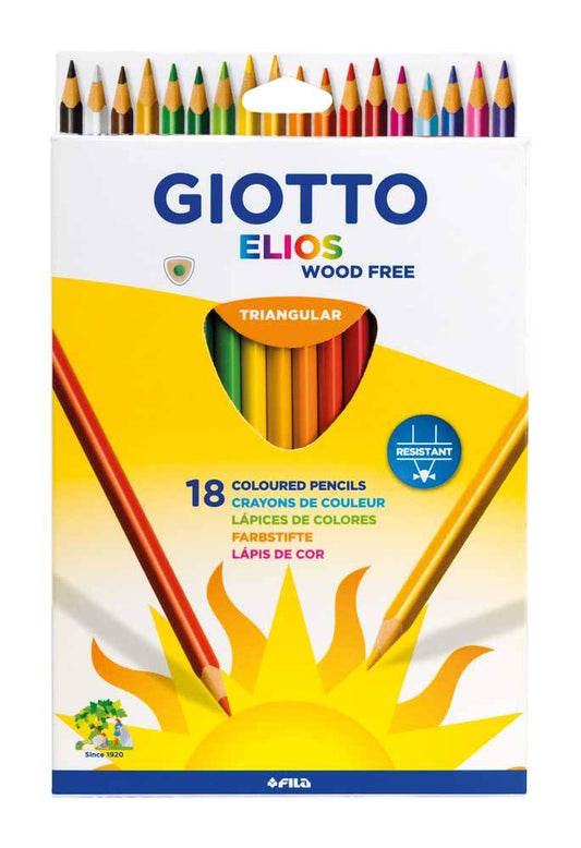 Creioane Colorate, Cutie Carton, 18 Culori/set, Giotto Elios