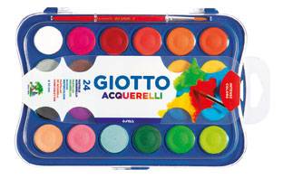 Acuarele 24 Culori/cutie + 1 Pensula Gratis, Giotto Acquerelli