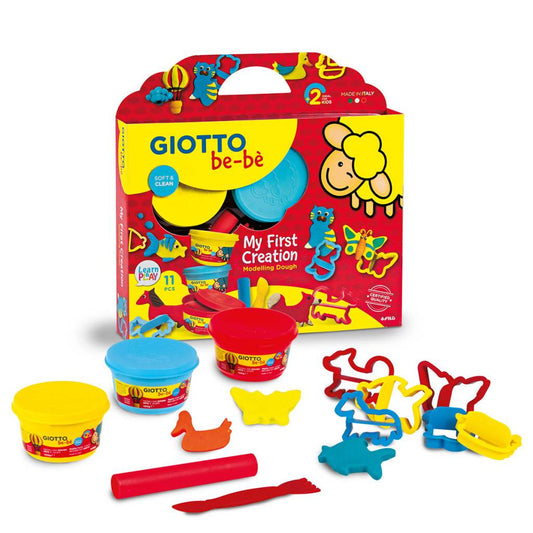 Kit Plastilina, 3 Culori X 100 Grame + Ustensile Modelaj, Giotto Be-be