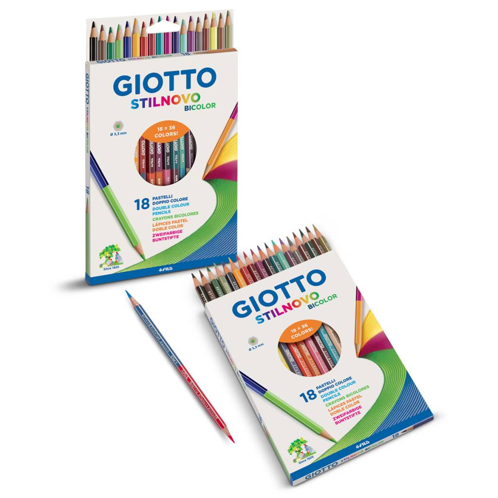 Creioane Colorate, Cutie Carton, 12 Culori/cutie, Giotto Stilnovo Bicolor