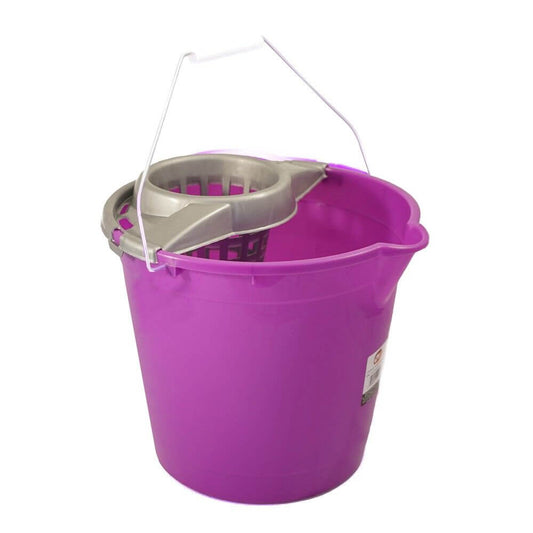 Galeata Rotunda cu Storcator OTI, Capacitate 12L, Polipropilena, Culoare Mov, Galeti din Plastic 12L, Galeata pentru Curatenie, Galeata pentru Mop, Galeti cu Storcator, Galeata pentru Uz Casnic, Galeata Rotunda pentru Mop