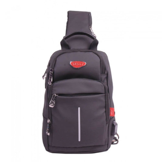 Geanta pentru Umar DACO, 32x21x10 cm, cu 5 Fermoare, Material Poliester, Neagra, Geanta Casual Sport, Geanta de Umar pentru Adolescenti, Genti Piele cu Fermoare pentru Carti si Caiete, Geanta de Scoala, Genti Scoala