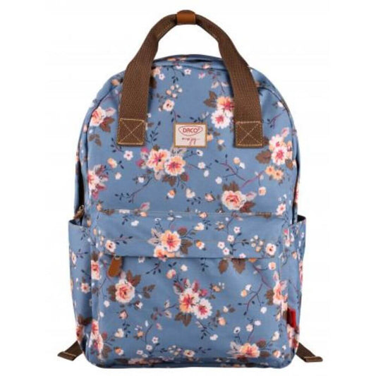 Ghiozdan DACO, 43x30x13 cm, Bretele Reglabile, Material Poliester, Model Floral, Albastru, Ghiozdane pentru Fete, Ghiozdane pentru Scoala, Ghiozdan de Scoala, Ghiozdan pentru Copii, Ghiozdan Scolar, Ghiozdane Scolare, Ghiozdanele