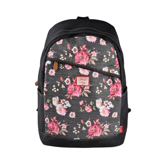 Ghiozdan DACO, 44x31x17 cm, Bretele Reglabile, Material Poliester, Model Floral, Negru, Ghiozdane pentru Fete, Ghiozdane pentru Scoala, Ghiozdan de Scoala, Ghiozdan pentru Copii, Ghiozdan Scolar, Ghiozdane Scolare, Ghiozdanele