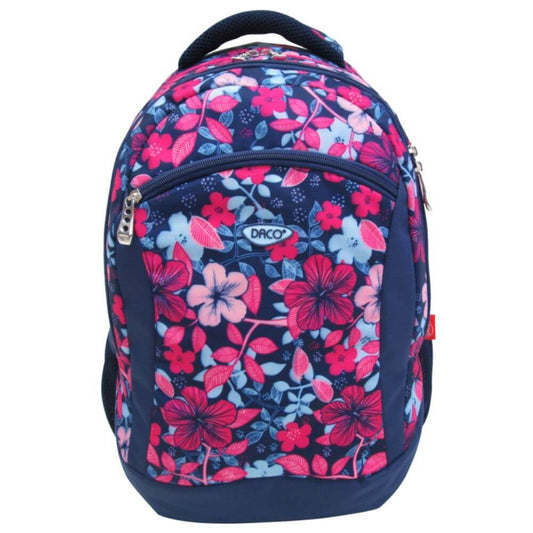 Ghiozdan DACO, 45x33x15 cm, Bretele Reglabile, Material Poliester, Model Floral, Albastru/Roz, Ghiozdan Scolar, Ghiozdane Scolare, Ghiozdane pentru Fete, Ghiozdane pentru Scoala, Ghiozdan de Scoala, Ghiozdan pentru Copii, Ghiozdanele