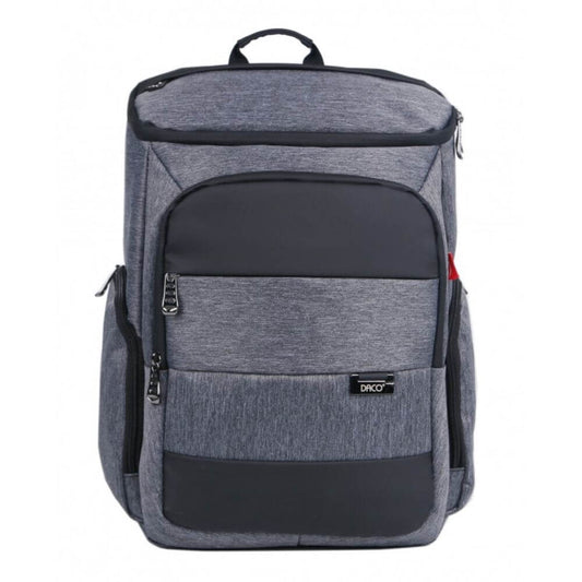 Ghiozdan DACO pentru Adolescenti, 47x34x20 cm, Buzunar Interior cu Protectie pentru Laptop, Bretele Reglabile cu Burete si Plasa, Material Poliester, Culoare Gri/ Negru, Ghiozdan Liceu, Ghiozdan Facultate, Ghiozdane Adolescenti, Ghiozdane DACO