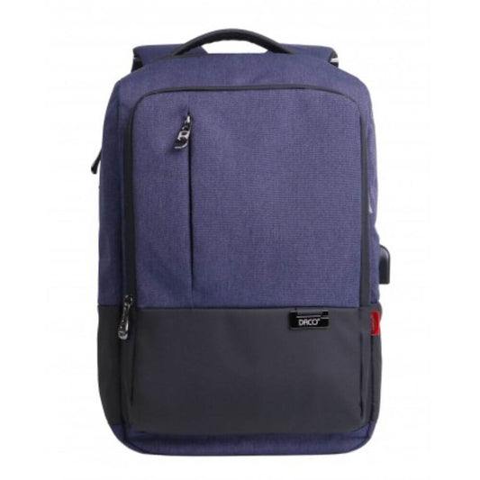Ghiozdan DACO pentru Baieti, 43x32x17 cm, Buzunar Interior cu Protectie pentru Laptop, Forma Anatomica, Material Poliester, Culoare Albastru/Negru, Ghiozdan Liceu, Ghiozdane Adolescenti, Ghiozdane DACO, Ghiozdane Scolare