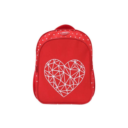 Ghiozdan DACO Model Inimioare pentru Prescolari, 33x26x12 cm, Bretele Reglabile si Doua Buzunare Laterale cu Plasa, Material Poliester, Culoare Rosu, Ghiozdane Gradinita, Ghiozdane Scoala, Ghiozdan Scolar, Rechizite Scolare