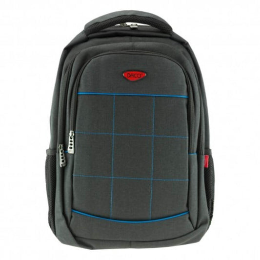 Ghiozdan DACO pentru Scolari, Dimensiuni 46x33x20 cm, Compartiment pentru Laptop, Material Poliester,  Culoare Negru /Albastru, Ghiozdane Scolari, Ghiozdane Scoala, Ghiozdan Liceu, Ghiozdane Adolescenti, Ghiozdane DACO, Ghiozdan Negru