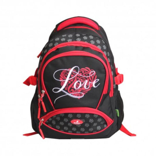 Ghiozdan ECADA, Model Love, 46x32x18 cm, Culori Rosu/Negru, Ghiozdan Scolar, Ghiozdan Scolari, Ghiozdane Scoala, Ghiozdan Adolescenti, Ghiozdane Adolescenti, Ghiozdane ECADA, Ghiozdan Rosu, Ghiozdan Negru, Ghiozdan Mare