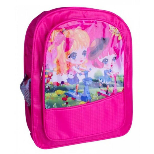 Ghiozdan Scolari cu Model Fetite, Doua Fermoare, Dimensiunea 31x26x9 cm - Rucsac pentru Clasele I-IV