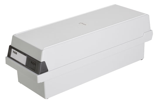 Fisier Liniar Cu Capac, A7, Pentru 1300 Fise Cartonate, Cu 2 Separatoare Cu Index, Han - Gri Deschis