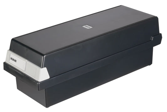 Fisier Liniar Cu Capac, A7, Pentru 1300 Fise Cartonate, Cu 2 Separatoare Cu Index, Han - Negru