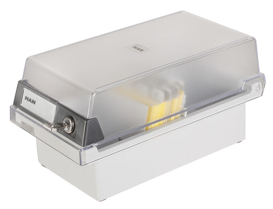 Fisier Liniar Cu Capac Si Cheita, A7, Pt. 800 Fise Cartonate, 1 Separator Cu Index, Han - Gri/transp