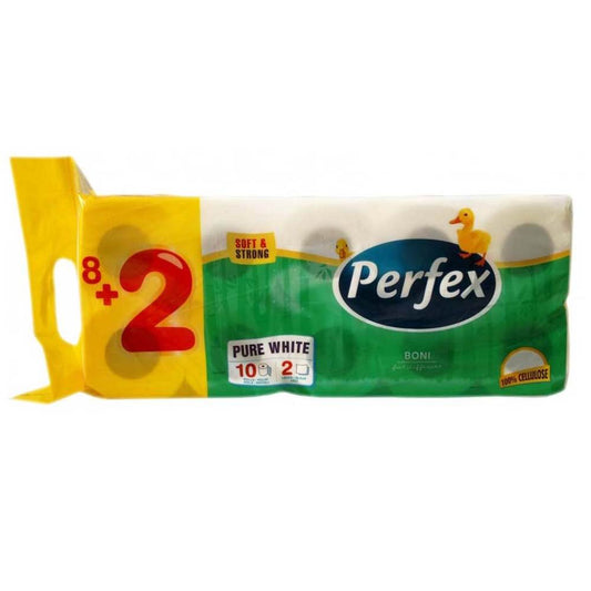 Hartie Igienica Perfex Boni Pure White, 2 Straturi, 10 Role/Bax