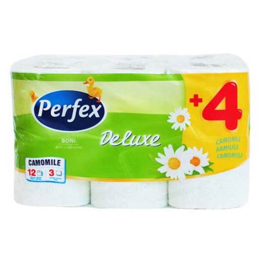 Hartie Igienica Perfex Deluxe cu Parfum de Musetel, 3 Straturi, 12 Role/Bax