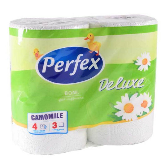 Hartie Igienica Perfex Deluxe cu Parfum de Musetel, 3 Straturi, 4 Role/Bax