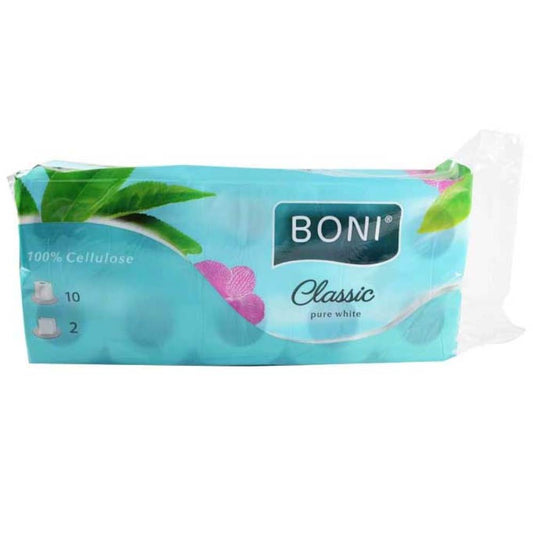 Hartie Igienica Perfex Boni Classic din Celuloza, 2 Straturi, 10 Role/Bax