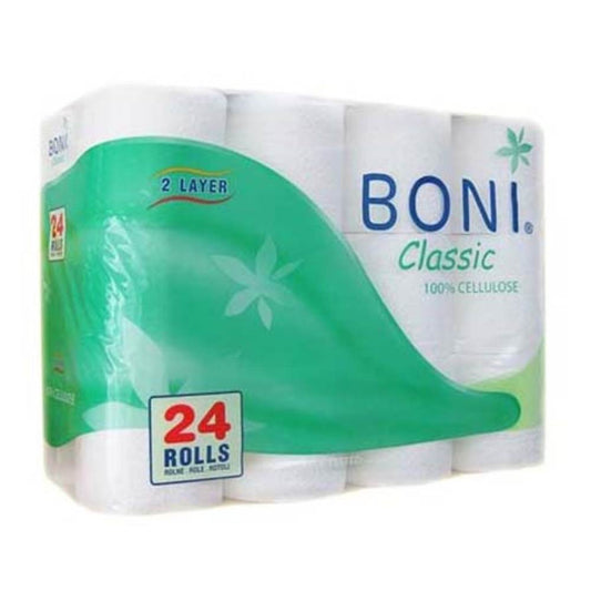 Hartie Igienica Perfex Boni Classic din Celuloza, 2 Straturi, 24 Role/Bax