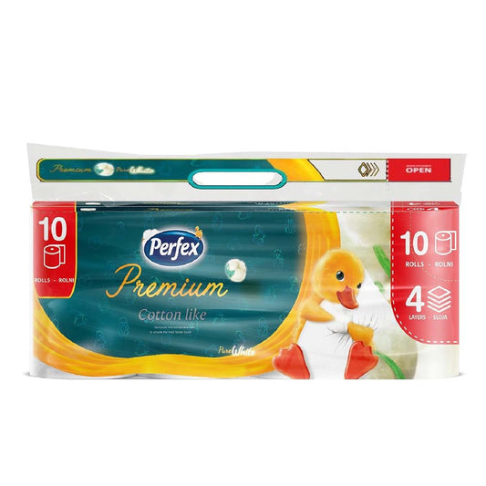 Hartie Igienica Perfex Cotton Like Premium, 4 Straturi, 10 Role/Bax