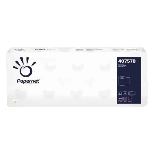 Hartie Igienica Papernet din Celuloza, 3 Straturi, 15 m, 10 Role/Bax