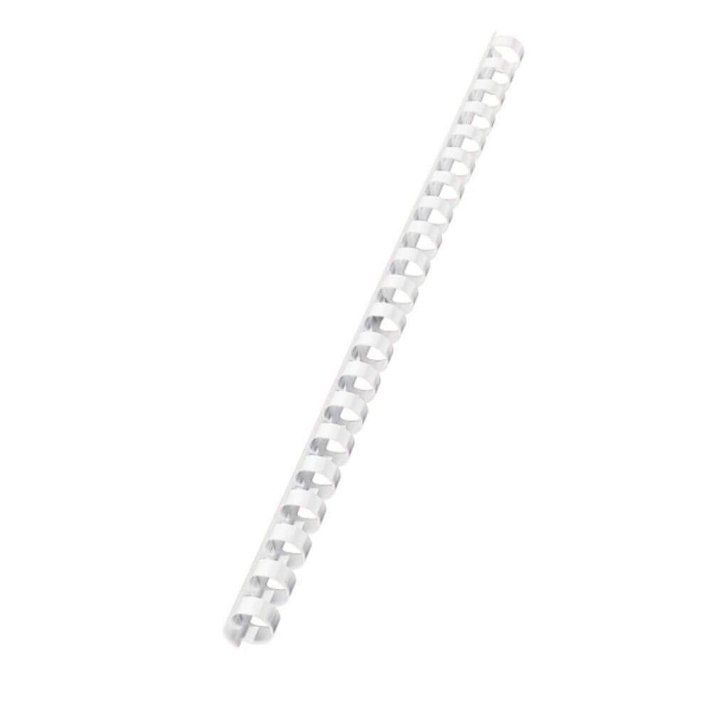 Inele din Plastic pentru Indosariere EVOffice, Dimensiune 12 mm, Capacitate 105 Coli, 100 Buc/Bax, Culoare Alb, Spirale din Plastic de Legat