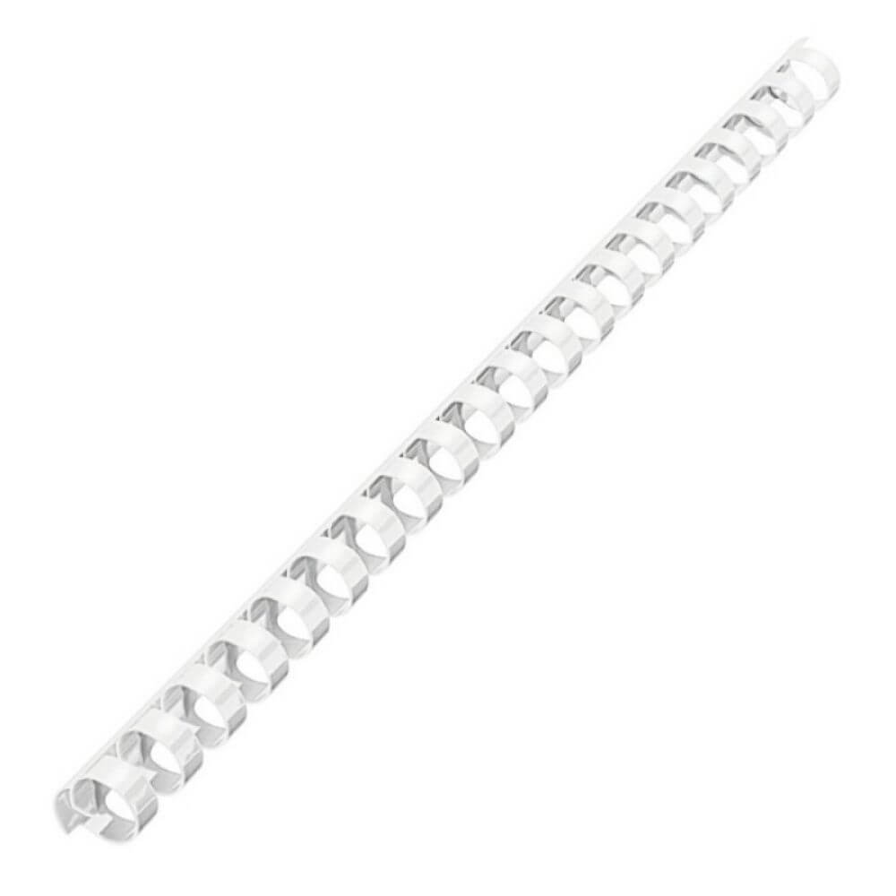 Inele din Plastic pentru Indosariere EVOffice, Dimensiune 14 mm, Capacitate 125 Coli, 100 Buc/Bax, Culoare Alb, Spirale din Plastic de Legat