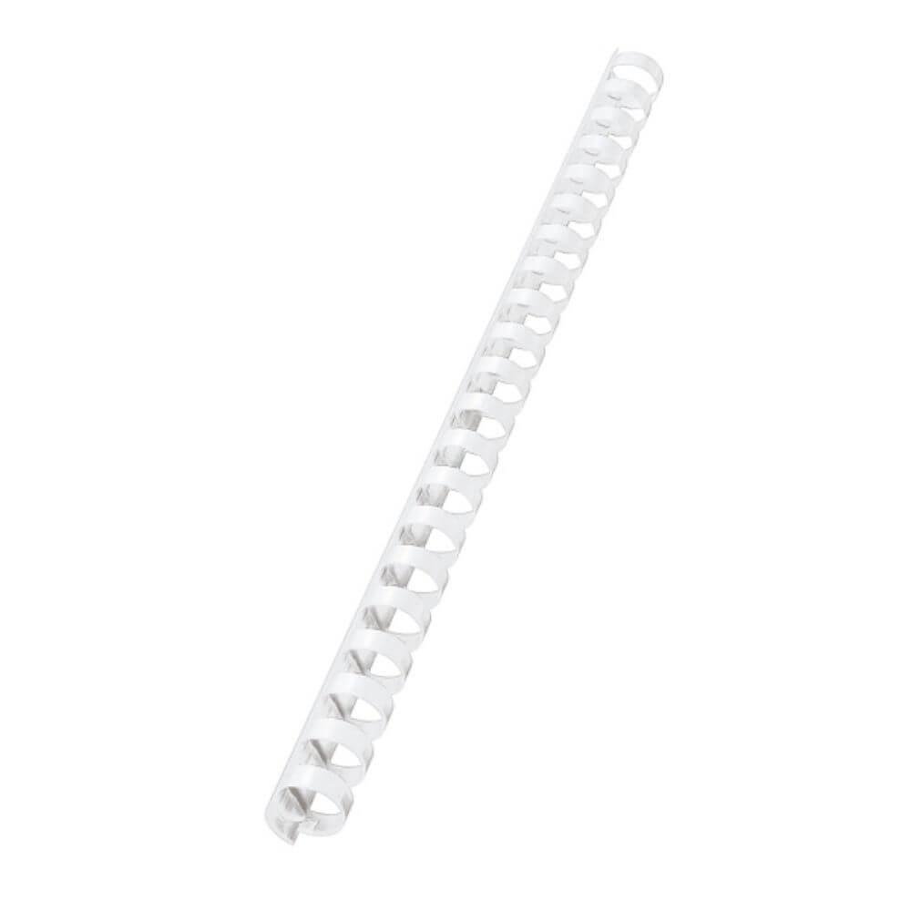 Inele din Plastic pentru Indosariere EVOffice, Dimensiune 16 mm, Capacitate 145 Coli, 100 Buc/Bax, Culoare Alb, Spirale din Plastic de Legat