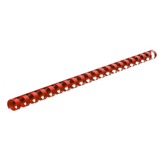 Inele din Plastic pentru Indosariere EVOffice, Dimensiune 20 mm, Capacitate 180 Coli, 100 Buc/Bax, Culoare Rosu, Spirale din Plastic de Legat