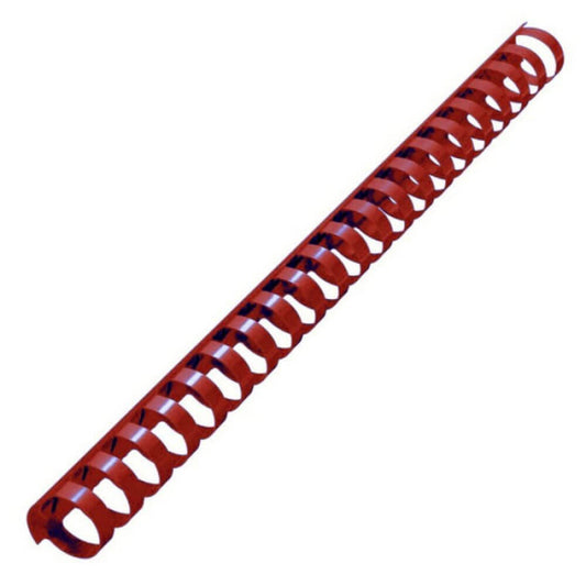 Inele din Plastic pentru Indosariere EVOffice, Dimensiune 32 mm, Capacitate 300 Coli, 50 Buc/Bax, Culoare Rosu, Spirale din Plastic de Legat