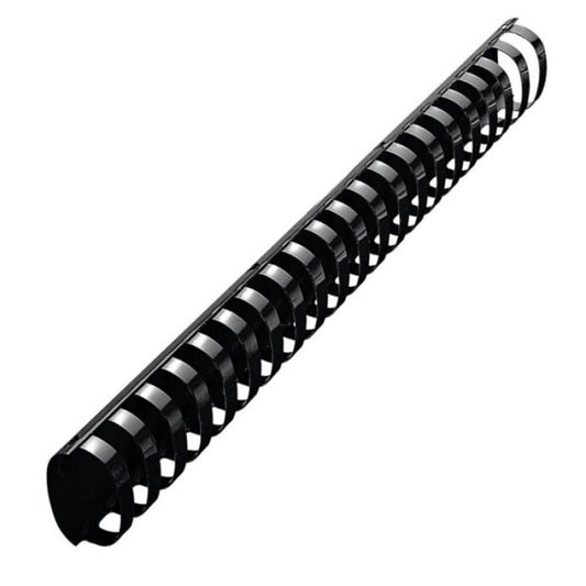 Inele din Plastic pentru Indosariere EVOffice, Dimensiune 38 mm, Capacitate 350 Coli, 50 Buc/Bax, Culoare Negru, Spirale din Plastic de Legat