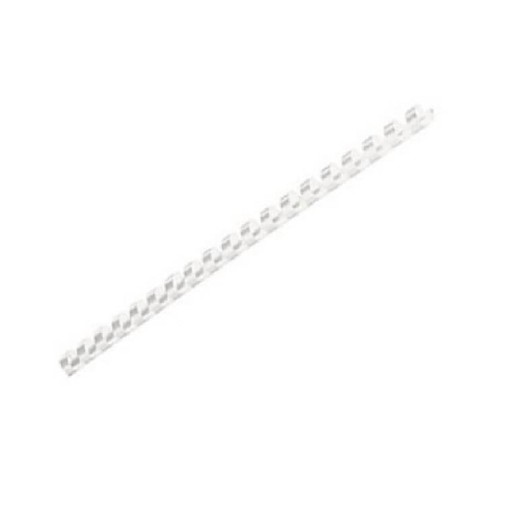 Inele din Plastic pentru Indosariere EVOffice, Dimensiune 6 mm, Capacitate 25 Coli, 100 Buc/Bax, Culoare Alba, Spirale din Plastic de Legat