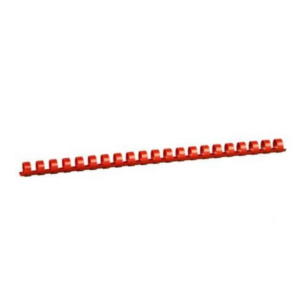 Inele din Plastic pentru Indosariere EVOffice, Dimensiune 8 mm, Capacitate 45 Coli, 100 Buc/Bax, Culoare Rosu, Spirale din Plastic de Legat