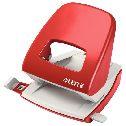 Perforator metalic Leitz 5008 NeXXt Series, 30 coli, rosu