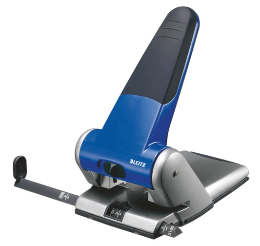 Perforator metalic Leitz 5180 de mare capacitate, 65 coli, albastru