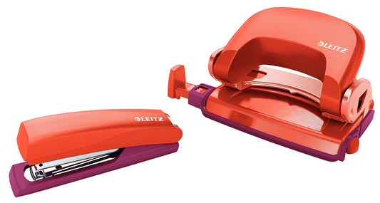 Set Leitz Urban Chic Mini-perforator Ai Mini-capsator, Corai/grena