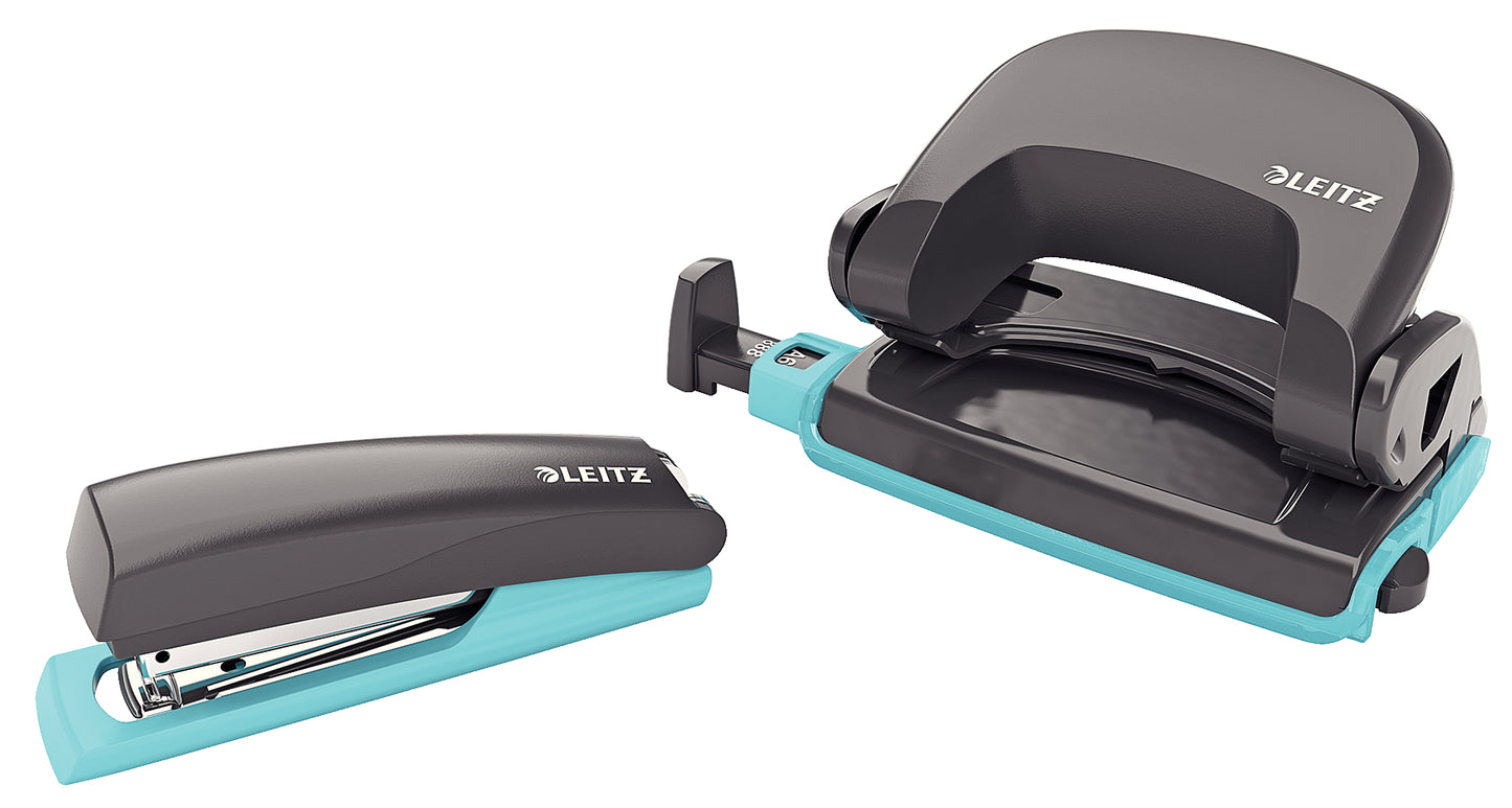 Set Leitz Urban Chic Mini-perforator Ai Mini-capsator, Gri/albastru Deschis