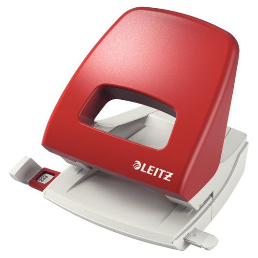Perforator plastic Leitz 5005 NeXXt Series, 25 coli, rosu