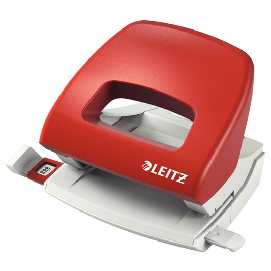 Perforator Plastic Leitz 5038 Nexxt Series, 16 Coli, Rosu