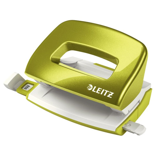 Perforator Metalic Leitz Wow 5060 Mini Nexxt Series, 10 Coli, Verde Metalizat