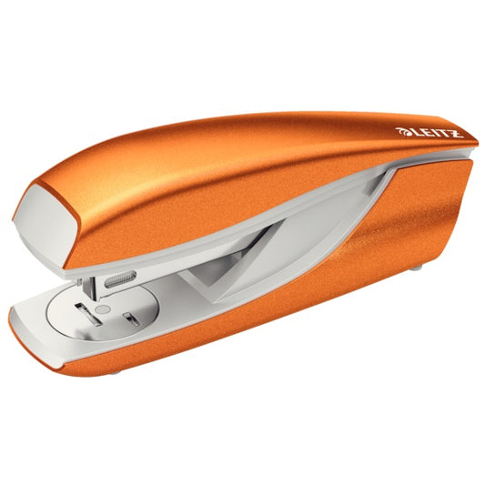 Capsator Metalic Leitz Wow 5502 Nexxt Series, 30 Coli, 200 Capse P3 Incluse, Portocaliu Metalizat